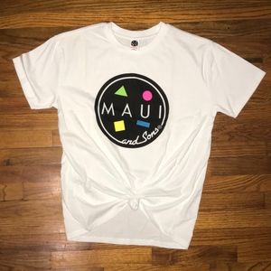Maui and Sons White tie front T shirt